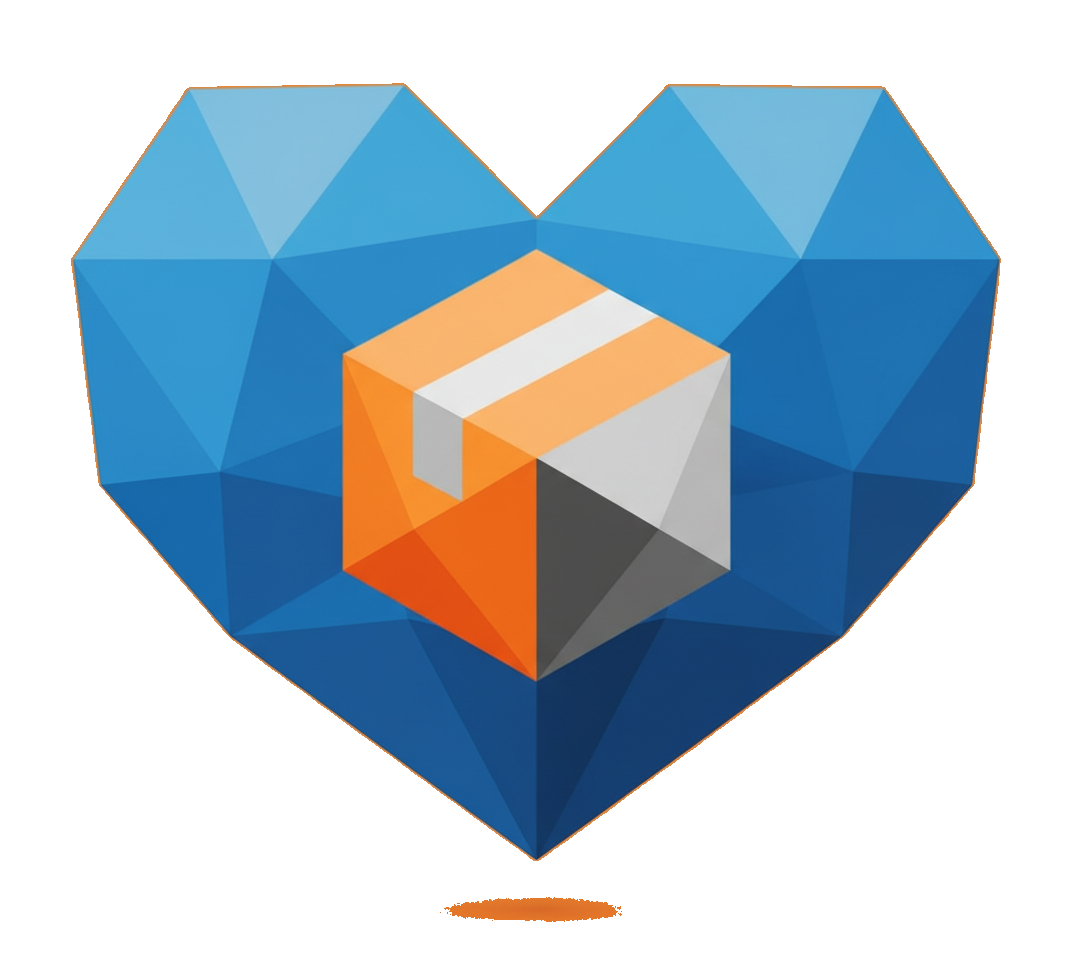 A parcel inside a heart icon
